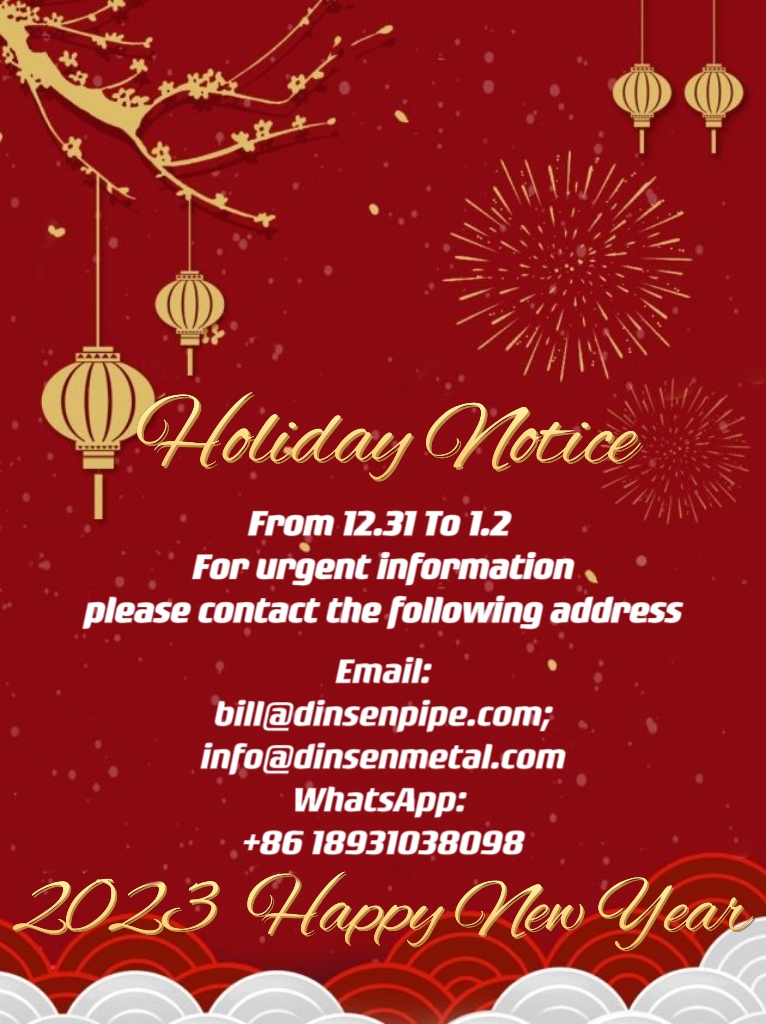 New Year’s Day Holiday Notice