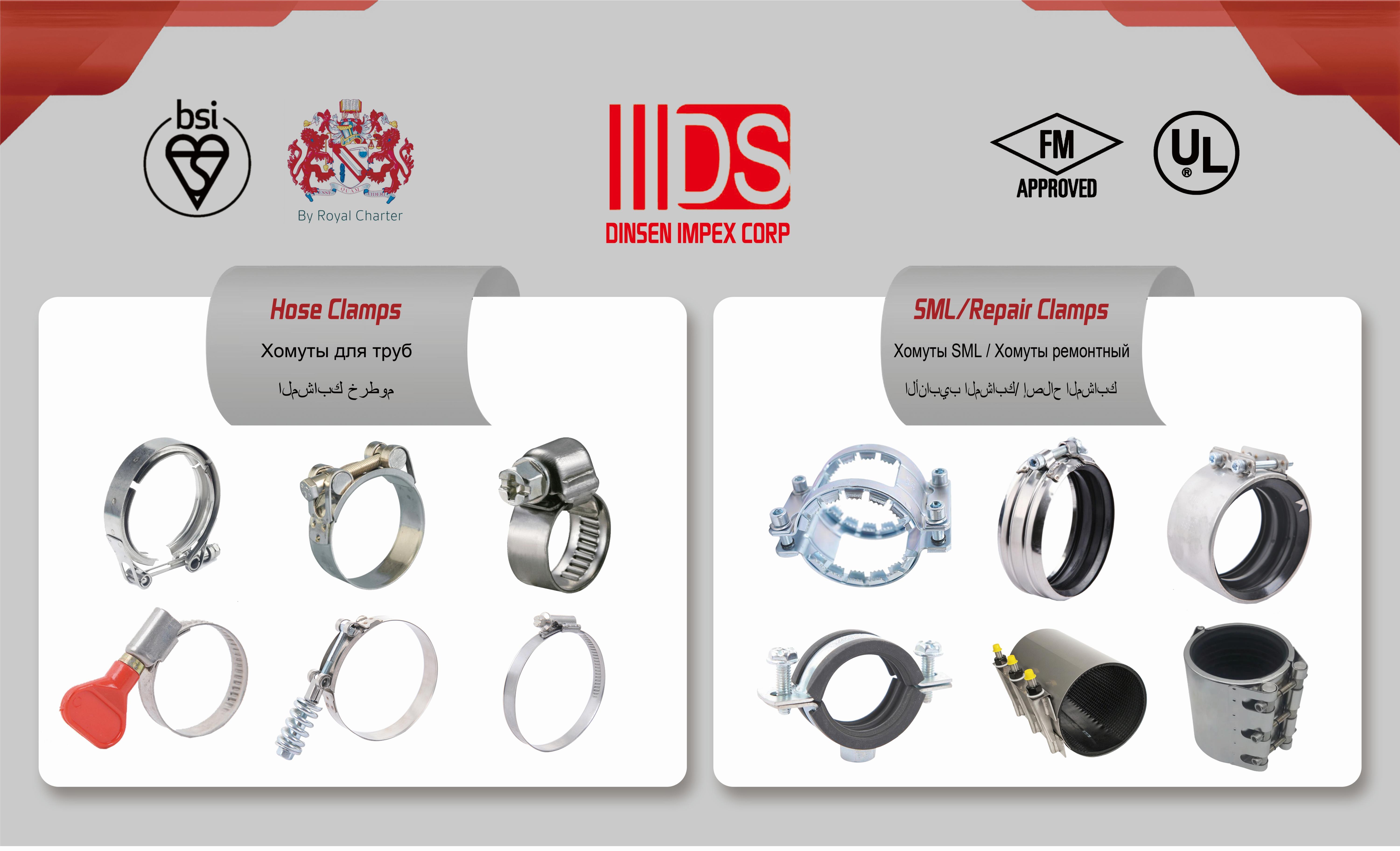 Hose clamps, SML clamps, Repair clamps