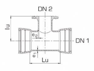 Ugboro abụọ Socket Tyton tee nwere alaka Flanged