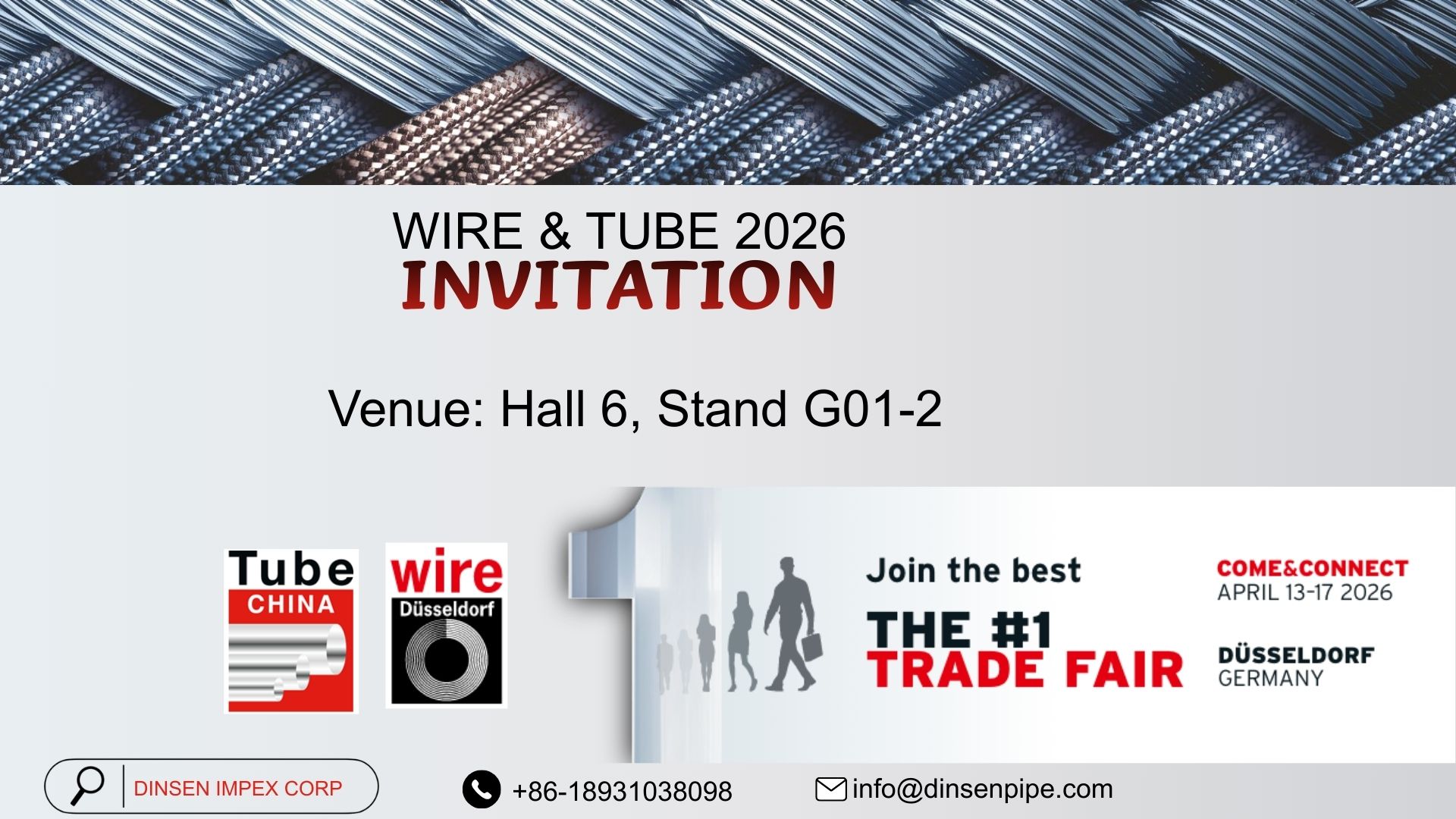 wire & Tube 2026 Venue: Hall 6, Stand G01-2